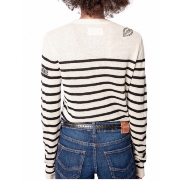Zadig & Voltaire Miss CP Striped Cashmere Sweater. - Picture 2 of 10